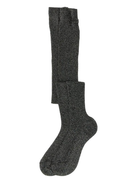 Miu Miu Lamé ribbed socks - Grey - zdjęcie produktu nr 2