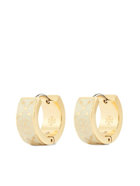 Tory Burch small T monogram hoop earrings - Gold - zdjęcie produktu nr 1