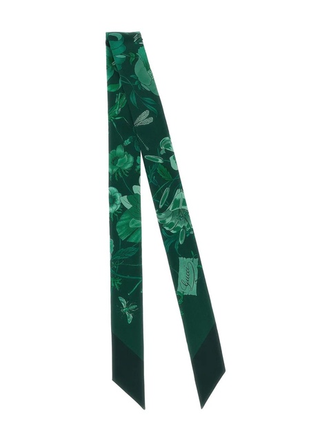 Gucci flora-print silk scarf - Green - zdjęcie produktu nr 1