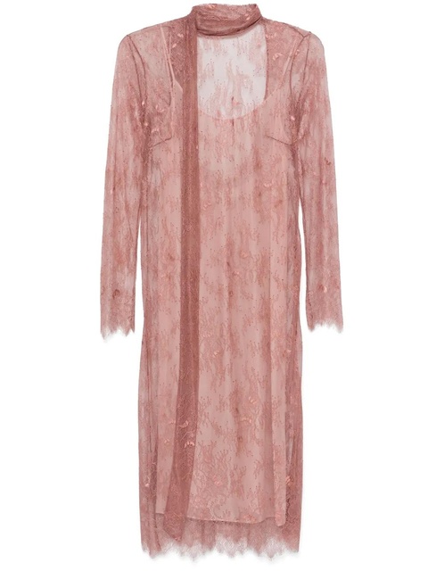 Blumarine chantilly-lace maxi dress - Pink - zdjęcie produktu nr 1