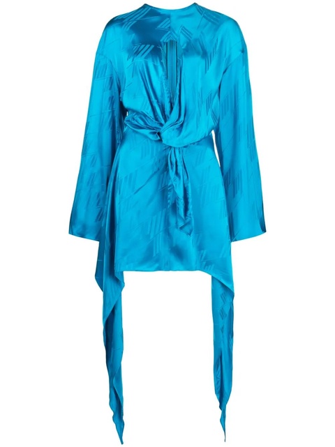The Attico logo-print long-sleeve minidress - Blue - zdjęcie produktu nr 1