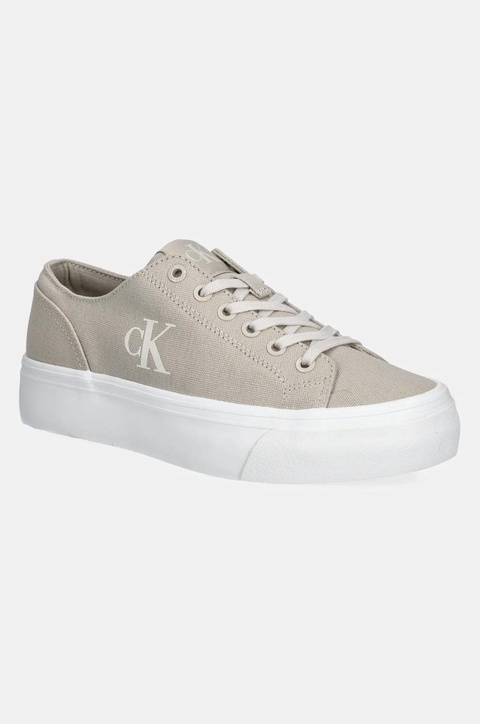 Calvin Klein Jeans tenisówki VULC FLATFORM LOW CV MG damskie kolor beżowy YW0YW01763 - zdjęcie produktu nr 1