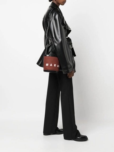 Marni Tasche logo-print bucket bag - Brown - zdjęcie produktu nr 2