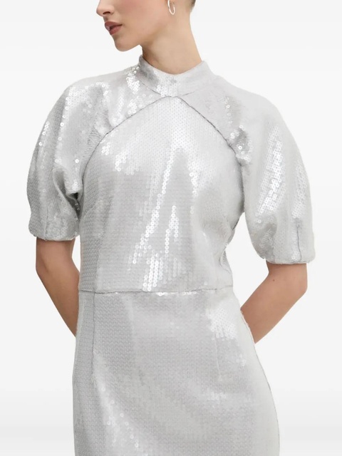 ROTATE BIRGER CHRISTENSEN puff-sleeve sequinned dress - Grey - zdjęcie produktu nr 1