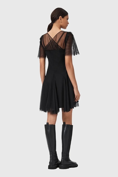AllSaints sukienka MADI kolor czarny mini rozkloszowana W005DD - zdjęcie produktu nr 2