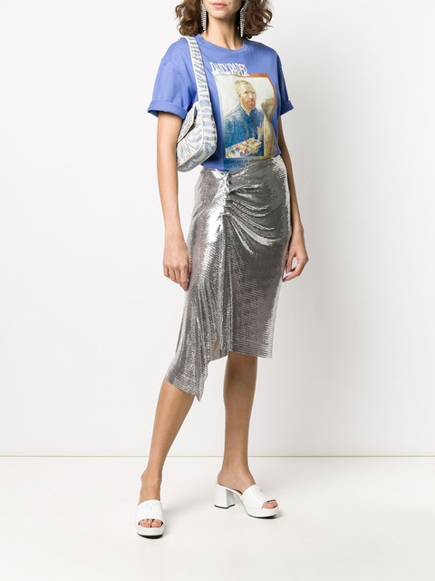 Rabanne chainmail ruched skirt - Silver - zdjęcie produktu nr 2