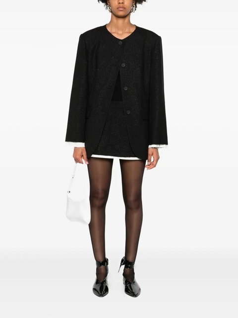 Eleh glitter-trimmed cotton skirt - Black - zdjęcie produktu nr 2