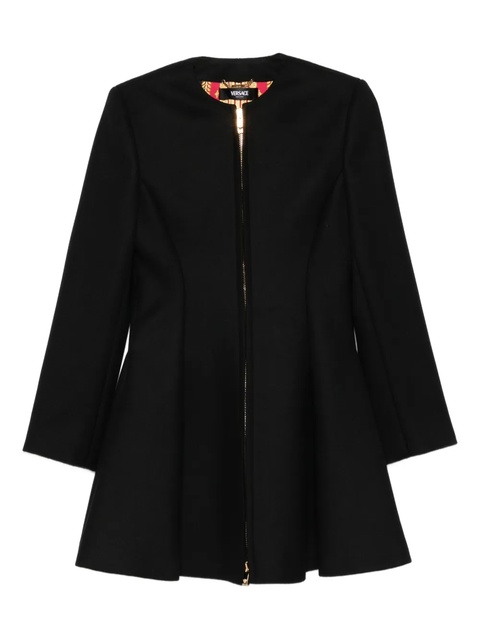Versace zip-front flared coat - Black - zdjęcie produktu nr 1