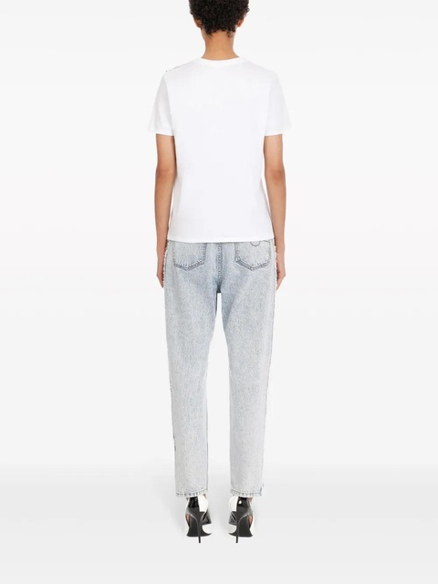 Balmain button-detail logo-print T-shirt - White - zdjęcie produktu nr 2