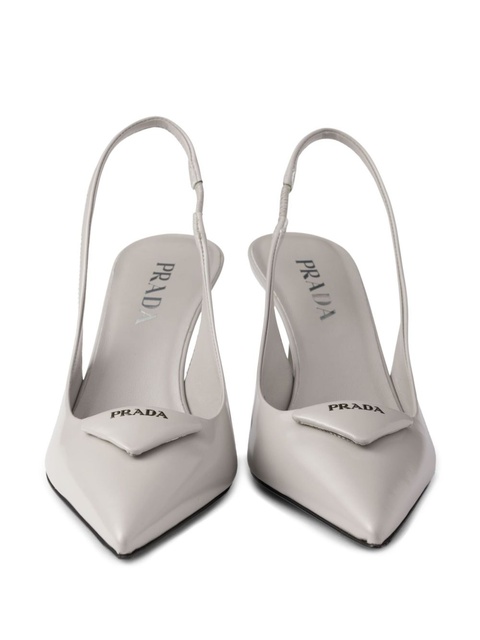 Prada 75mm triangle-logo pumps - Grey - zdjęcie produktu nr 2