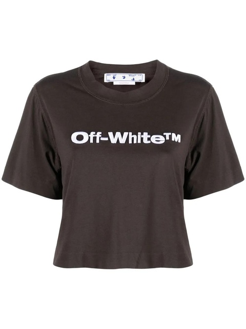 Off-White cropped logo-print T-shirt - Black - zdjęcie produktu nr 1