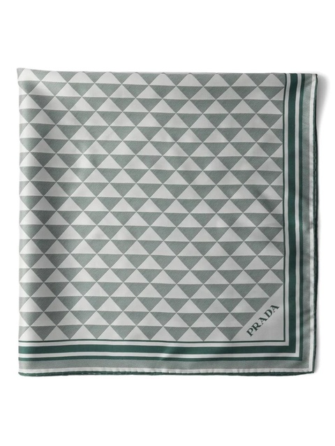 Prada Symbole-pattern silk scarf - Neutrals - zdjęcie produktu nr 1