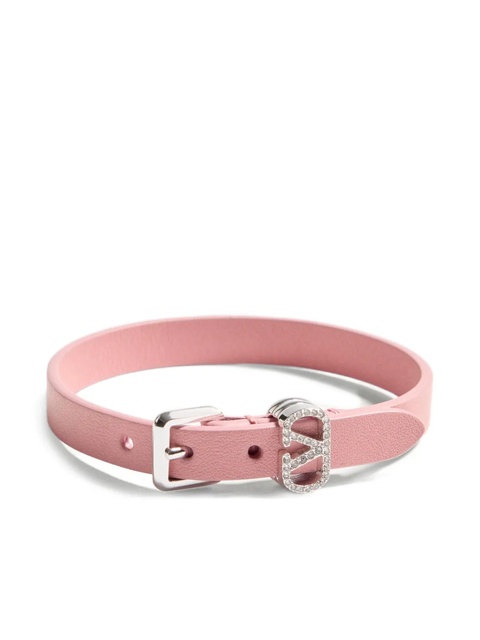 Valentino Garavani Ovalette Swarovski®-crystal leather bracelet - Pink - zdjęcie produktu nr 1