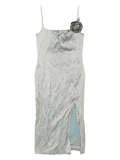 Blumarine crinkled satin midi dress - Grey - zdjęcie produktu nr 1