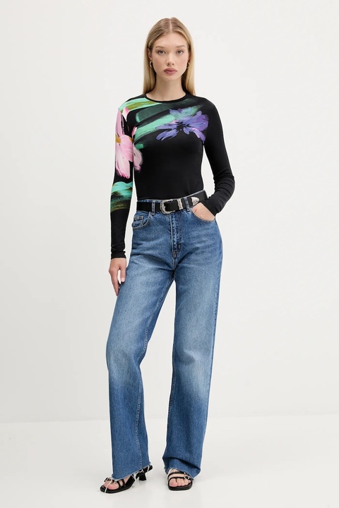 Desigual longsleeve LENA kolor czarny 25WWTK32 - zdjęcie produktu nr 2