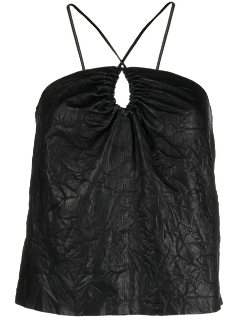 Zadig&Voltaire Cidonie crinkled leather top - Black - zdjęcie produktu nr 1