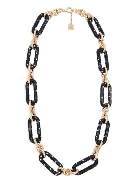 Essentiel Antwerp Ipretzel enamel rhinestone chain necklace - Black - zdjęcie produktu nr 1