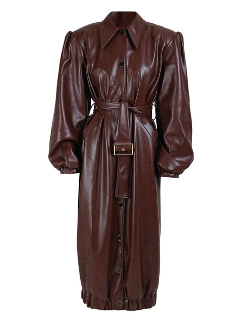 Rowen Rose buttoned-up belted coat - Brown - zdjęcie produktu nr 1