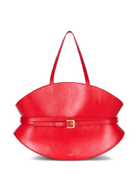 Balmain medium Shuffle belted shell shoulder bag - Red - zdjęcie produktu nr 1
