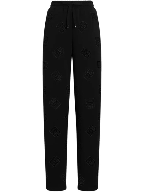Dolce & Gabbana logo-perforated track pants - Black - zdjęcie produktu nr 1