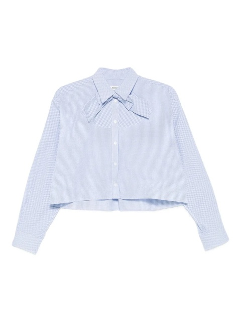 SANDRO checked cropped shirt - Blue - zdjęcie produktu nr 1