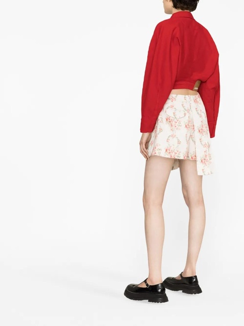 Simone Rocha floral-print asymmetric skorts - Neutrals - zdjęcie produktu nr 2