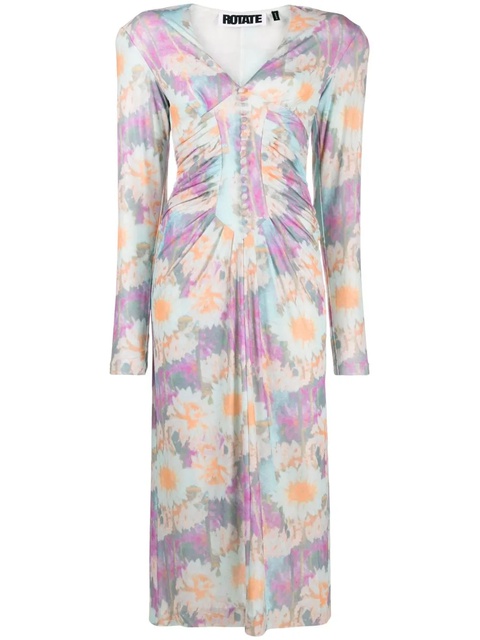 ROTATE BIRGER CHRISTENSEN Heather floral-print midi dress - Pink - zdjęcie produktu nr 1