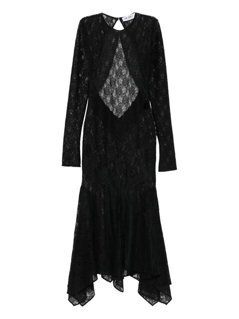 The Attico lace asymmetric-hem midi dress - Black - zdjęcie produktu nr 1