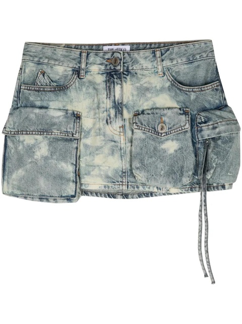 The Attico Fay bleach-wash mini skirt - Blue - zdjęcie produktu nr 1