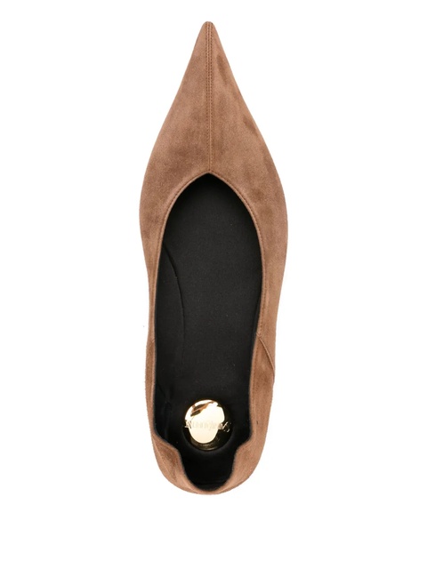 Saint Laurent pointed-toe suede ballet flats - Brown - zdjęcie produktu nr 2