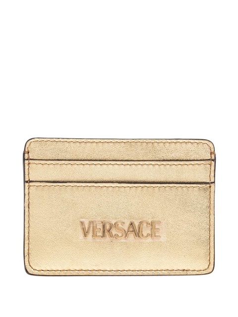 Versace metallic logo-embossed cardholder - Gold - zdjęcie produktu nr 1