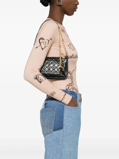 Marine Serre Moonogram-embossed shoulder bag - Black - zdjęcie produktu nr 2