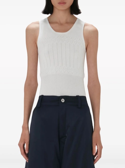 JW Anderson pointelle-knit tank top - White - zdjęcie produktu nr 2