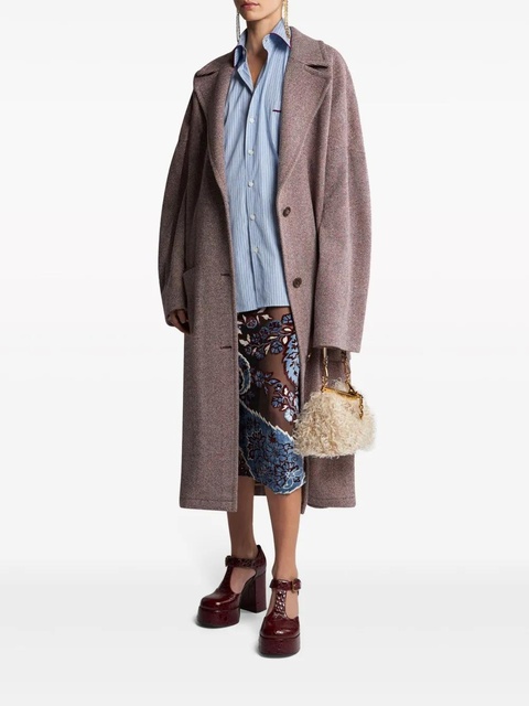 ETRO tulle and jacquard velvet midi skirt - Brown - zdjęcie produktu nr 2