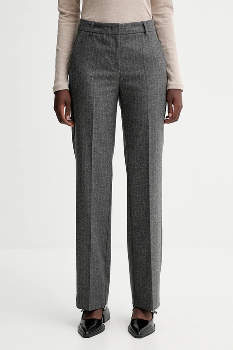 Marc O'Polo spodnie z dodatkiem wełny damskie kolor szary proste high waist 510023710199 - zdjęcie produktu nr 1