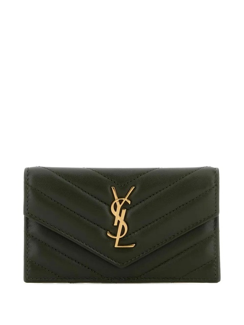 Saint Laurent quilted card holder - Green - zdjęcie produktu nr 1