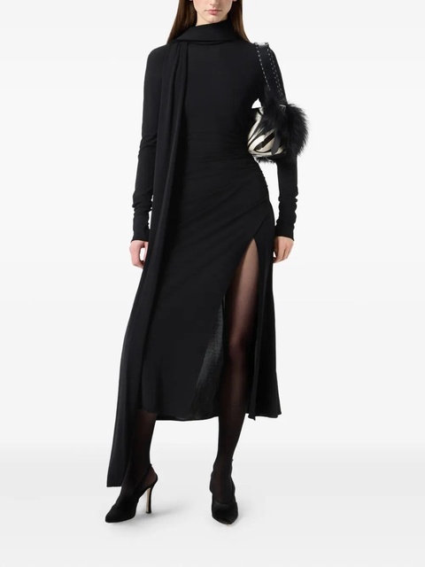 Blumarine high-neck draped midi dress - Red - zdjęcie produktu nr 2