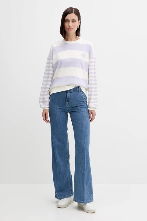 United Colors of Benetton bluza damska kolor fioletowy wzorzysta 3Y04D10AM - zdjęcie produktu nr 2