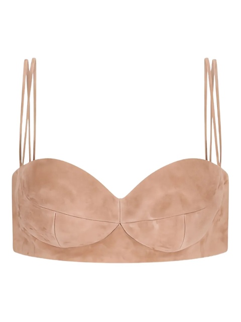 Magda Butrym sweetheart suede top - Brown - zdjęcie produktu nr 1