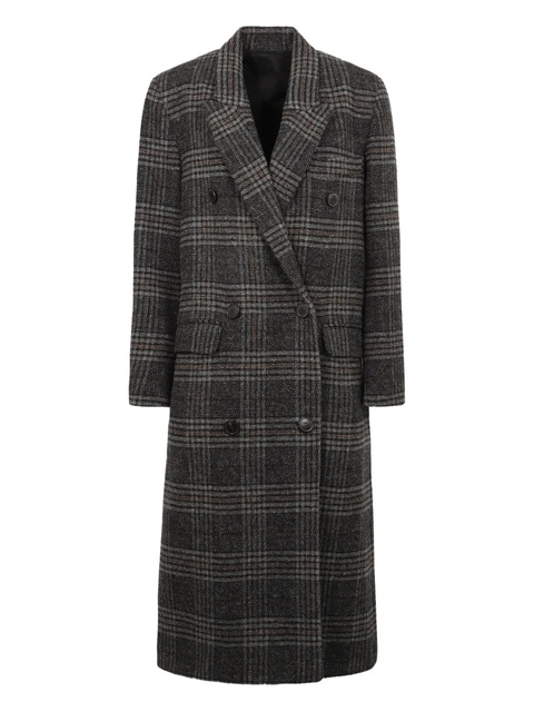 ISABEL MARANT Lexana check-motif double-breasted coat - Grey - zdjęcie produktu nr 1