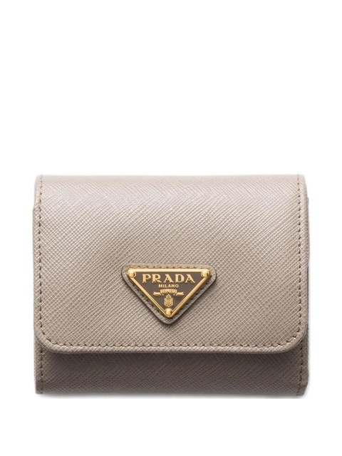Prada triangle-logo saffiano leather wallet - Neutrals - zdjęcie produktu nr 1