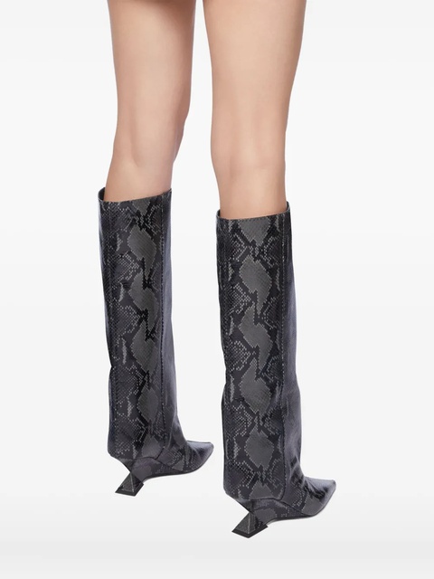 The Attico 65mm snakeskin-print boots - Black - zdjęcie produktu nr 2