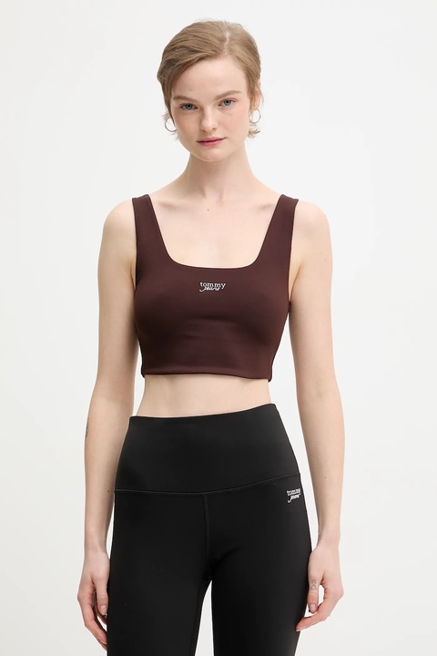 Tommy Jeans top kolor brązowy DW0DW21564 - zdjęcie produktu nr 1