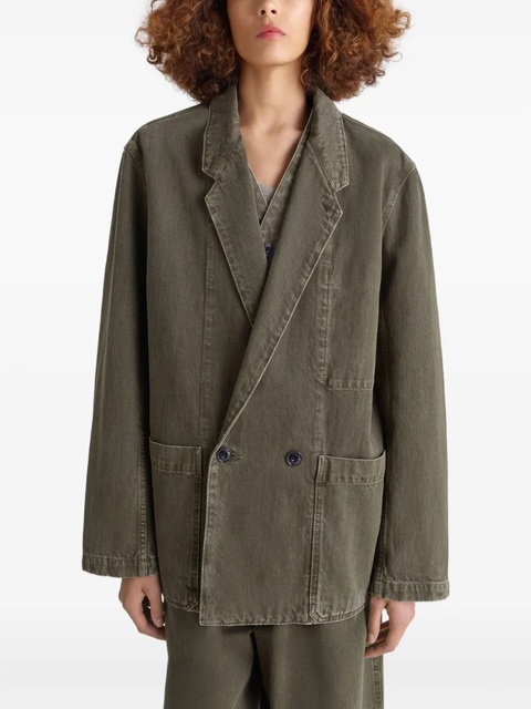 LEMAIRE double-breasted patch-pocket blazer - Green - zdjęcie produktu nr 2