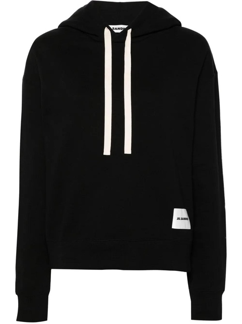 Jil Sander + logo-patch cotton hoodie - Black - zdjęcie produktu nr 1