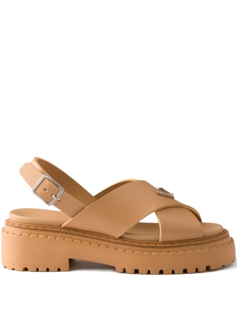Prada 55mm cross-strap platform sandals - Brown - zdjęcie produktu nr 1