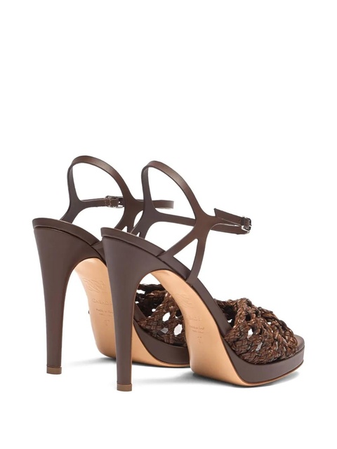 Casadei 100mm woven heeled sandals - Brown - zdjęcie produktu nr 2