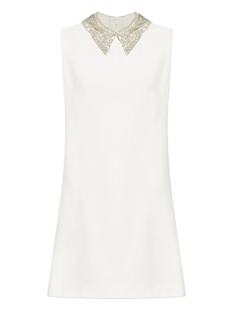 Versace embellished-collar sleeveless mini dress - Neutrals - zdjęcie produktu nr 1