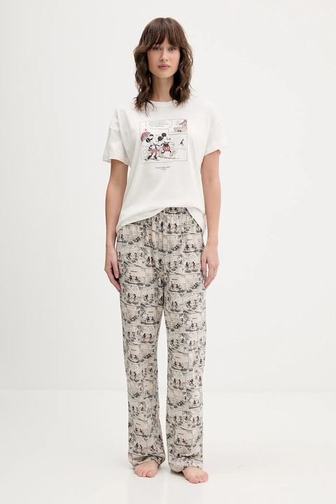 women'secret piżama bawełniana damska kolor beżowy bawełniana 3132160 - zdjęcie produktu nr 1