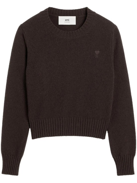 AMI Paris Ami de Coeur cashmere-blend jumper - Brown - zdjęcie produktu nr 1